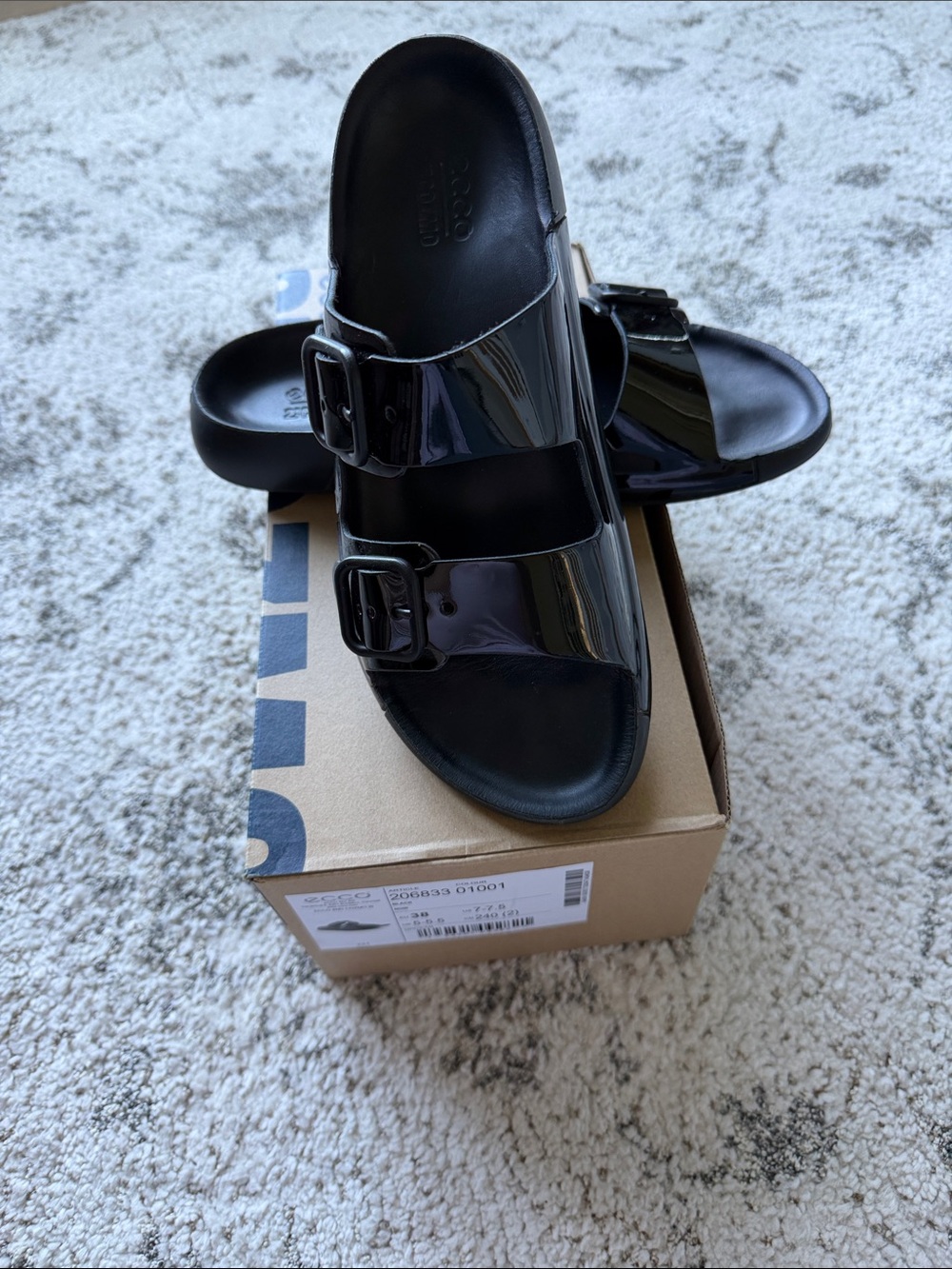 Ecco Black Cozmo Women's Slide Sandal - Picture 4 of 6